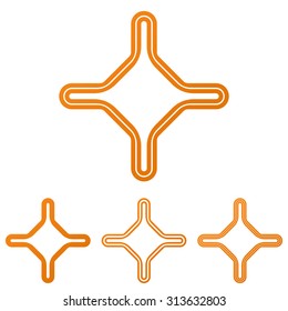 Orange line corporate logo design set