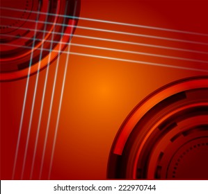 Orange line grid technical abstract background