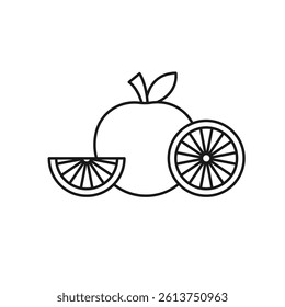 orange Line Icon with Editable Stroke