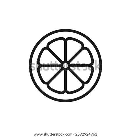 Orange - line icon with editable stroke. Simple outline citrus, fruit symbol. Vector illustration.