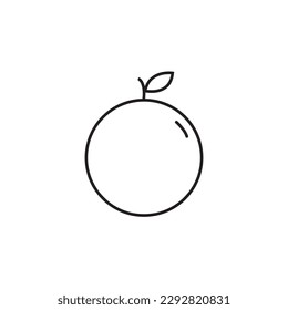 Icono de línea naranja, vector de logotipo de fruta