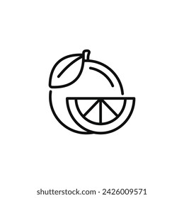 Orange line icon isolated on white background