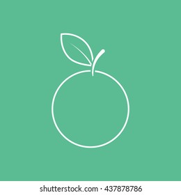 Orange Line Icon On Green Background