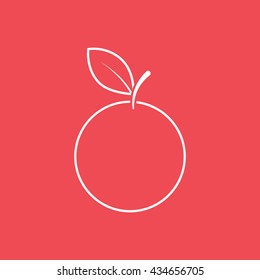 Orange Line Icon On Red Background