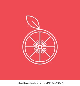 Orange Line Icon On Red Background