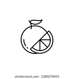 Icono de línea naranja, ilustración de signo de vector de contorno