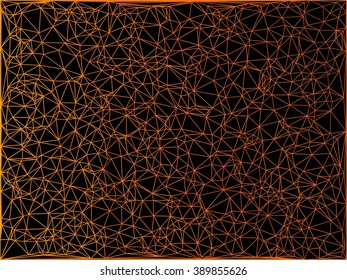 Orange line polygonal on black background