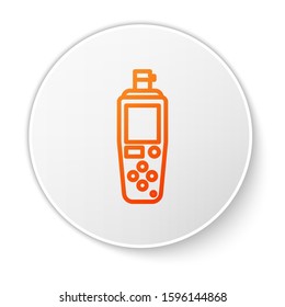 Orange line Portable sensor icon isolated on white background. White circle button. Vector Illustration