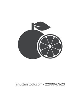 orange line set. Collection of sliced orange silhouette. Hand-drawn fruit and vegetable sign symbol in whole and half slices. mandarin item ,citrus fruit, EPS 10