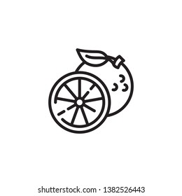 Orange line vector icon. Fruit icon for websites, web design, mobile app.