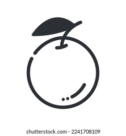 Orange linear icon. Food symbol. Logo concept. Vector illustration isolated on white background.