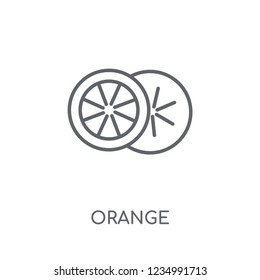 Orange linear icon. Modern outline Orange logo concept on white background from Fruits and vegetables collection. Suitable for use on web apps, mobile apps and print media.