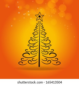 Orange Lined Christmas Tree