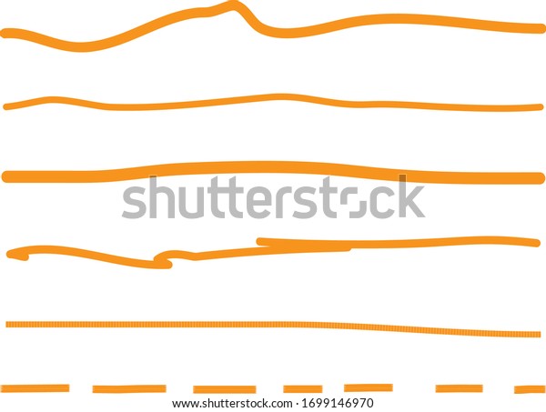 Orange
lines hand drawn vector set isolated on white background.
Collection of doodle lines, hand drawn template. Orange marker and
grunge brush stroke lines, vector
illustration