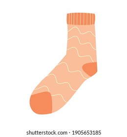 orange with lines sock design, Cloth fashion style wear and store theme Vector illustration