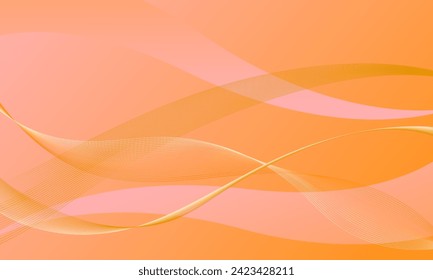 orange lines wave curves with smooth gradient abstract background