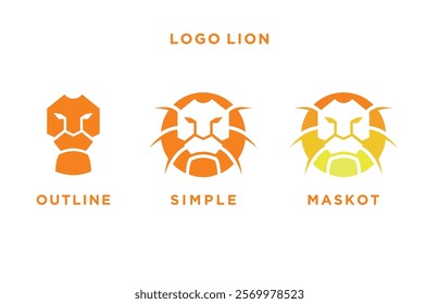 The orange lion head logo is simple and elegant