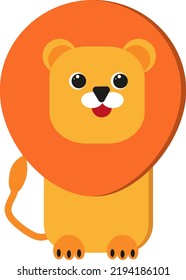 Orange lion, illustration, vector on a white background.