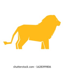Orange lion isolated on white background, vector illustration