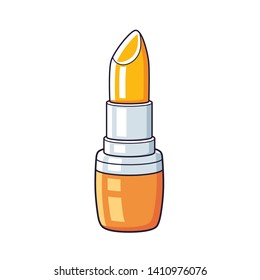 Orange lipstick isolated cartoon vector