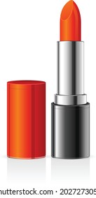 Orange lipstick vector art and illustration