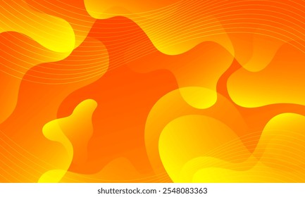 Orange liquid abstract background. Fluid shapes composition. Vector illustration