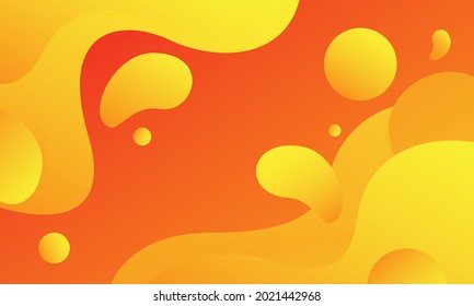 Orange liquid background. Fluid shapes composition. Vector illustration