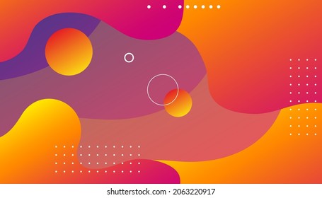 Orange liquid color background.  Colorful gradient background. Vector abstract modern graphic design for template, poster, wallpaper, flyer, banner