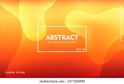 Orange liquid color background. Dynamic textured geometric element design with dots decoration. Modern gradient light vector illustration.