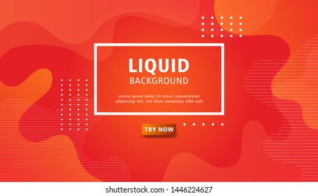 Orange liquid color background. Dynamic textured geometric element design with dots decoration. can be used on posters, banner ,web and any more.