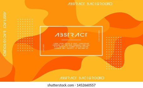 orange liquid color background. dynamic textured geometric elements design with dots decoration. can be used on posters,banner,web and any more