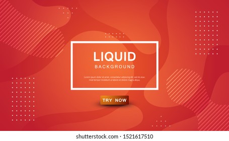Orange liquid color background. Dynamic textured geometric element design with dots decoration. Modern gradient light vector illustration.