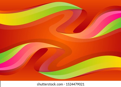Orange liquid color background. Dynamic textured geometric element design with decoration. can be used on posters, banner ,web and any more. gradient yellow and green colors. 