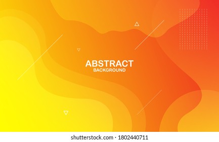 Orange liquid color background. Dynamic shapes composition. Template for poster, backdrop, book cover, and brochure. Eps10 vector