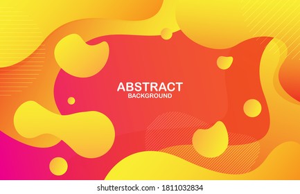 Orange liquid color background. Dynamic shapes composition. Eps10 vector