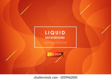 Orange liquid color background. Dynamic texture geometric element design with dots decoration. Modern gradient light vector illustration.