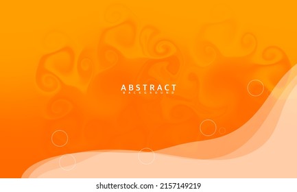 Orange liquid color background. Dynamic shape composition, vector background