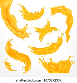 Orange liquid splash. Juice splash. EPS10 vector - Shutterstock ID 1073272337