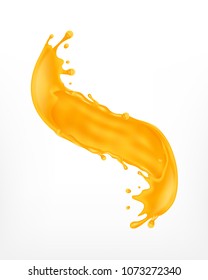 Orange liquid splash. Juice splash. EPS10 vector