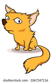 Orange little dog character vector illustration