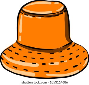 Orange little hat, illustration, vector on white background