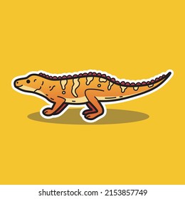 Orange Lizard Animal Vector Cartoon Illustration 