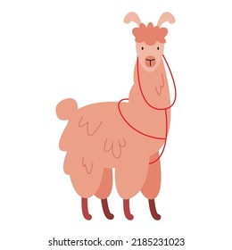 orange llama perubian animal character