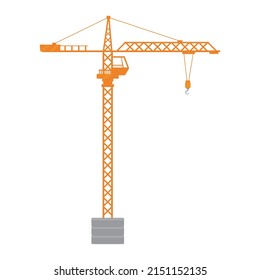 orange load crane over white