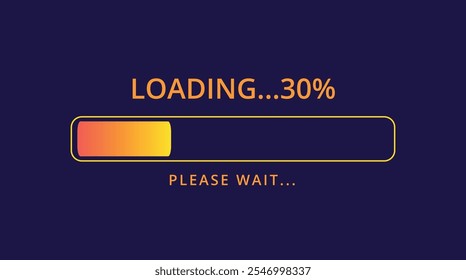Orange loading bar at 30% for websites and graphic resources.