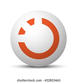 Orange Loading icon on white ball