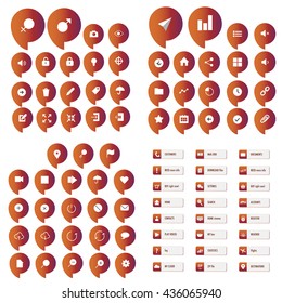 Orange location button pack for business