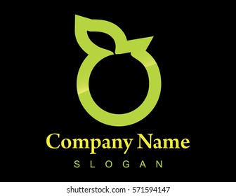 Orange logo black background