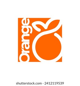 Logo Naranja Marca Vector cuadrado Diseño Art Illustración Premium