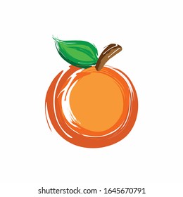 Orange logo with brush stroke concept
